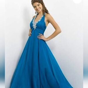 Blush Prom X139 Size 16 Blue Dress